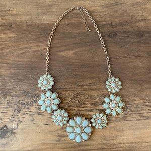 Mint Green Flower Statement Necklace